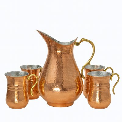ست پارچ اردکی و لیوان ترک مسی- کد NLPAN16